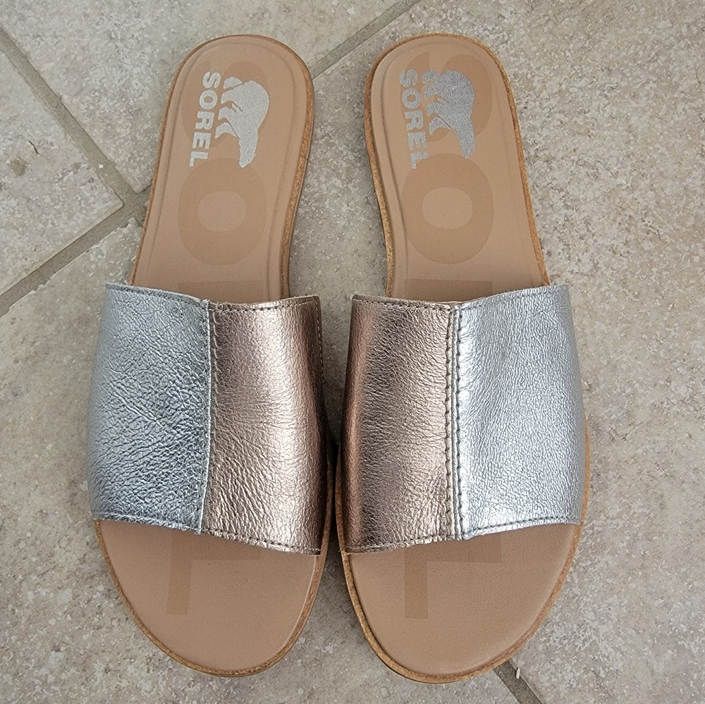 SOREL leather slides